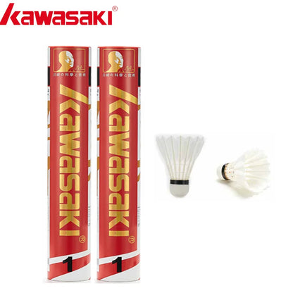 Kawasaki Team 1 Badminton Shuttlecocks – BWF Approved Goose Feather, Speed 77