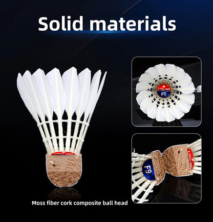 KUMPOO F9 Goose Feather Shuttlecock – Pro Badminton Shuttlecocks for Competition & Training