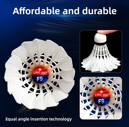 KUMPOO F9 Goose Feather Shuttlecock – Pro Badminton Shuttlecocks for Competition & Training