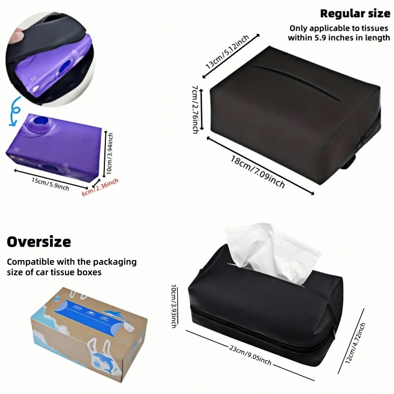 Car Tissue Box Holder – Premium Car Organiser & Seat Back Storage