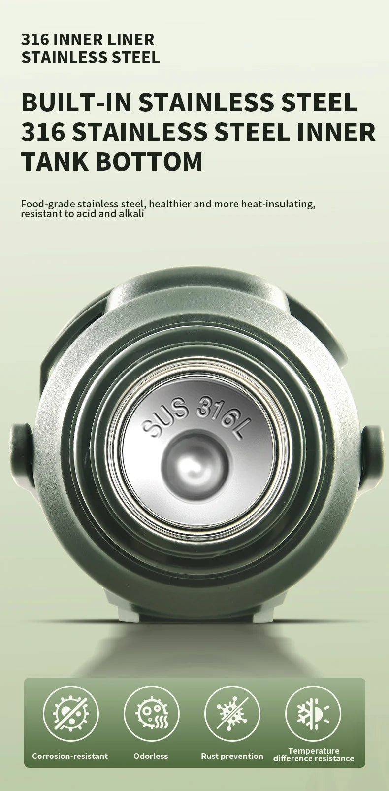 Large Stainless Steel Vacuum Thermos Flask – Double Walled Insulated Bottle for Hot & Cold Drinks
