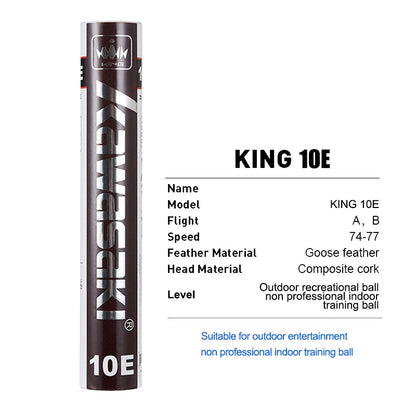 Kawasaki Badminton Shuttlecocks – Goose Feather 8E/10E, Speed 76/77 (12 Pack)