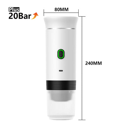 White and black device with dimensions labeled on a white background
