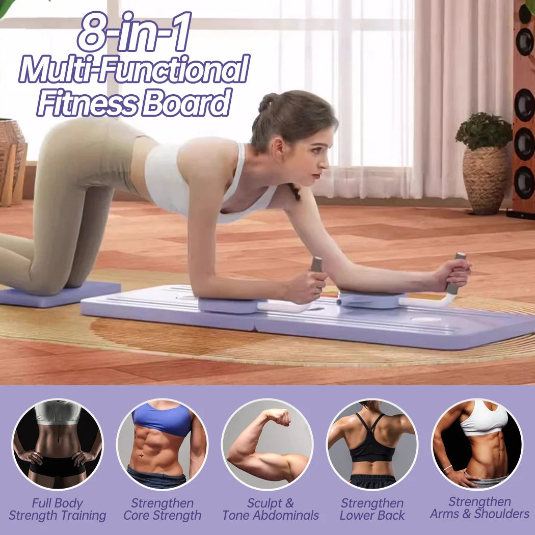 8-in-1 Pilates Slide Board - Multifunctional Ab Workout Bench