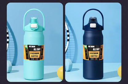 Stainless Steel Insulated Water Bottle with Straw – Vacuum Flask for Hot & Cold Drinks