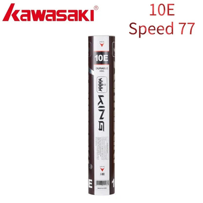 Kawasaki King Series 8E/10E Club & Training Badminton Shuttlecocks – Goose Feather, Speed 76/77
