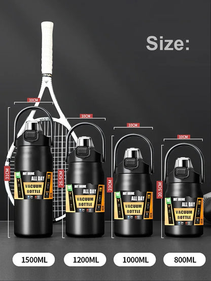 Stainless Steel Insulated Water Bottle with Straw – Vacuum Flask for Hot & Cold Drinks