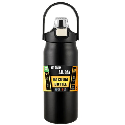 Stainless Steel Insulated Water Bottle with Straw – Vacuum Flask for Hot & Cold Drinks