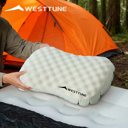 Camping Inflatable Pillow - Portable Compressible Travel Pillow for Neck Support