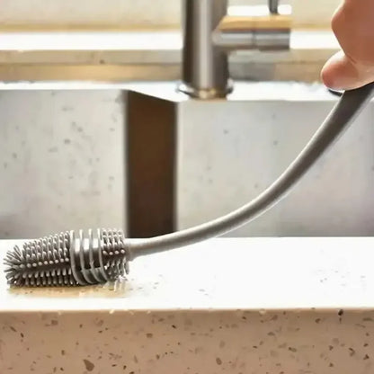 Silicone Bottle Brush - Long Handle Cleaning Brush for Baby Bottles, Thermoses & Glassware