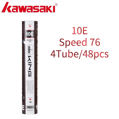 Kawasaki King Series 8E/10E Club & Training Badminton Shuttlecocks – Goose Feather, Speed 76/77