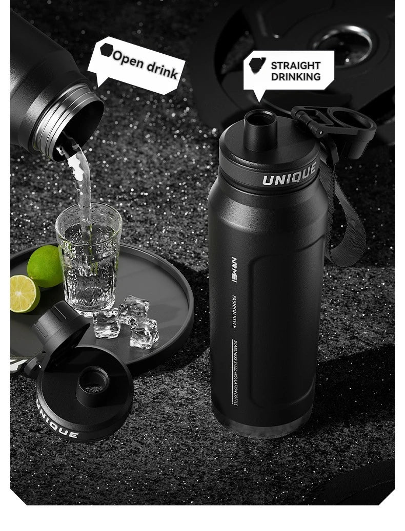 Insulated Water Bottle with Handle – Stainless Steel Vacuum Flask for Outdoor Sports