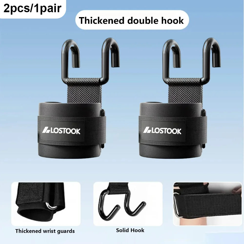 Weightlifting Wrist Straps - Pull-Up Assist Hooks (2 Pack)