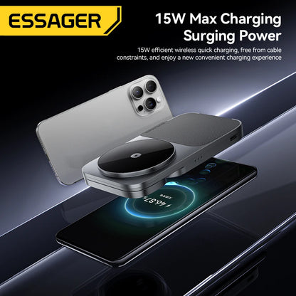 Essager 3-in-1 Wireless Charger Stand 15W – MagSafe Compatible for iPhone, Apple Watch & AirPods
